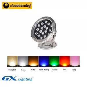 Đèn led âm nước đơn màu GX Lighting 18W DAN-18W