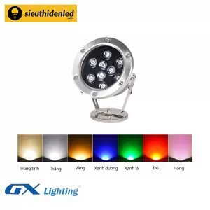 Đèn led âm nước đơn màu GX Lighting 9W DAN-9W