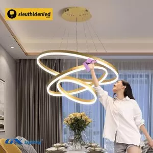 Đèn thả 3 vòng hiện đại viền trắng vàng nâu - GX Lighting GX7029-8