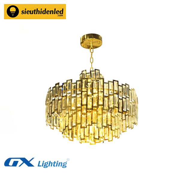 Đèn chùm pha lê khung viền vàng - GX Lighting GX6603T800