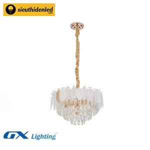 Đèn chùm pha lê tròn hình lá GX Lighting GX8032T500