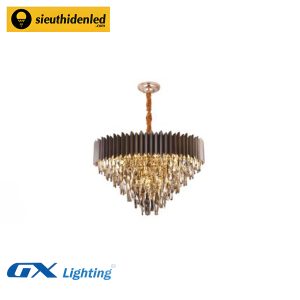 Đèn chùm pha lê tròn viền đen GX Lighting GX88210T800