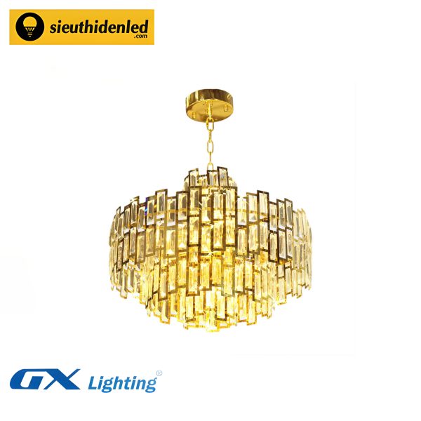 Đèn chùm pha lê viền vàng - GX Lighting GX6603T600