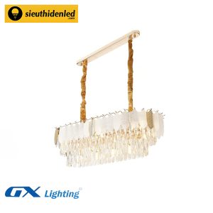 Đèn chùm thả ngang pha lê hình lá - GX Lighting GX8032N800