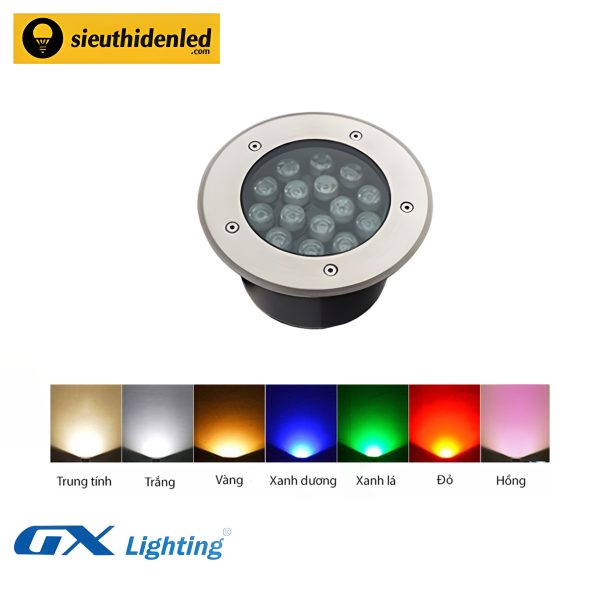 Đèn led âm đất tròn đơn màu 15W GX Lighting ADT-15W