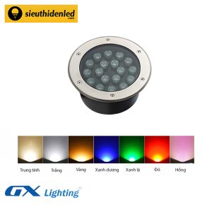 Đèn led âm đất tròn đơn màu 18W GX Lighting ADT-18W