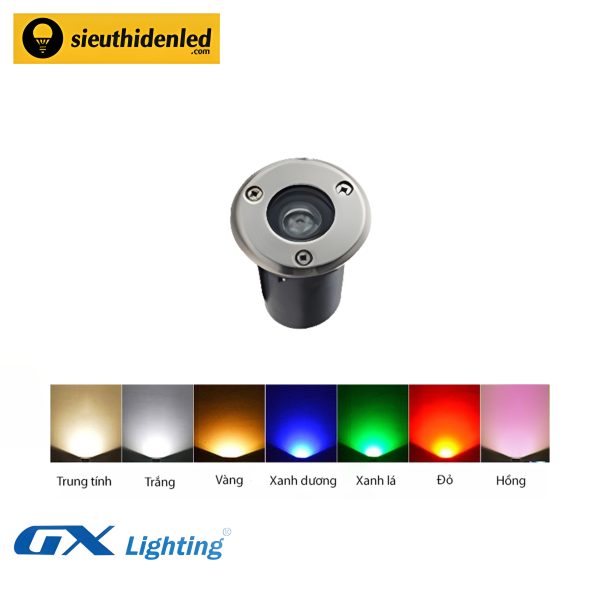 Đèn led âm đất tròn đơn màu 1W GX Lighting ADT-1W