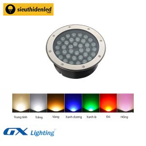 Đèn led âm đất tròn đơn màu 36 W GX Lighting ADT-36W