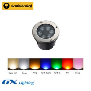 Đèn led âm đất tròn đơn màu 6W GX Lighting ADT-6W