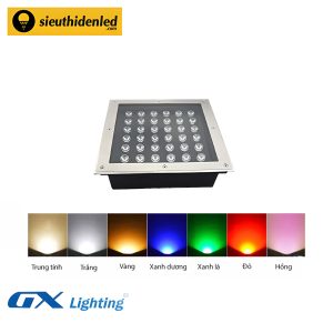 Đèn led âm đất vuông đơn màu 36W GX Lighting DMD-3601