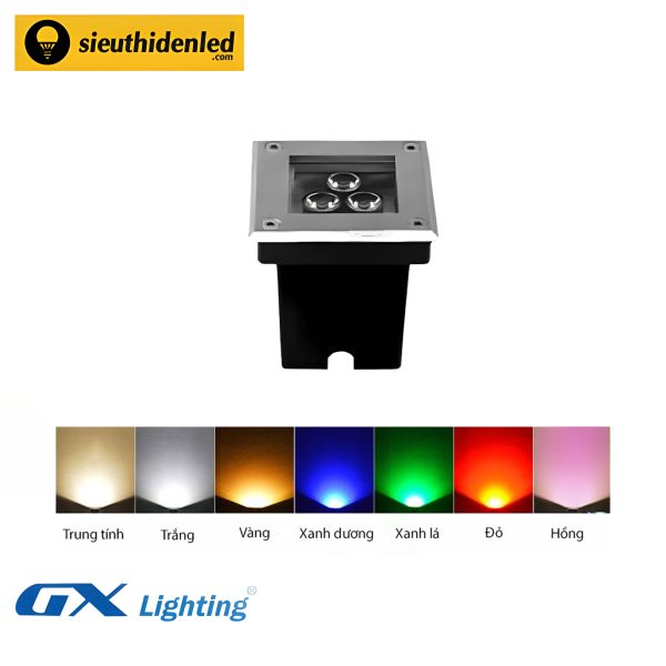 đèn led âm đất 3w gx lighting