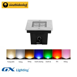 Đèn led âm đất vuông đơn màu 4W GX Lighting DMD-401