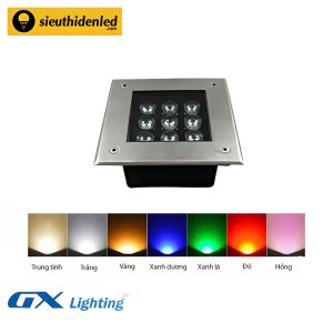 Đèn led âm đất vuông đơn màu 9W GX Lighting DMD-901