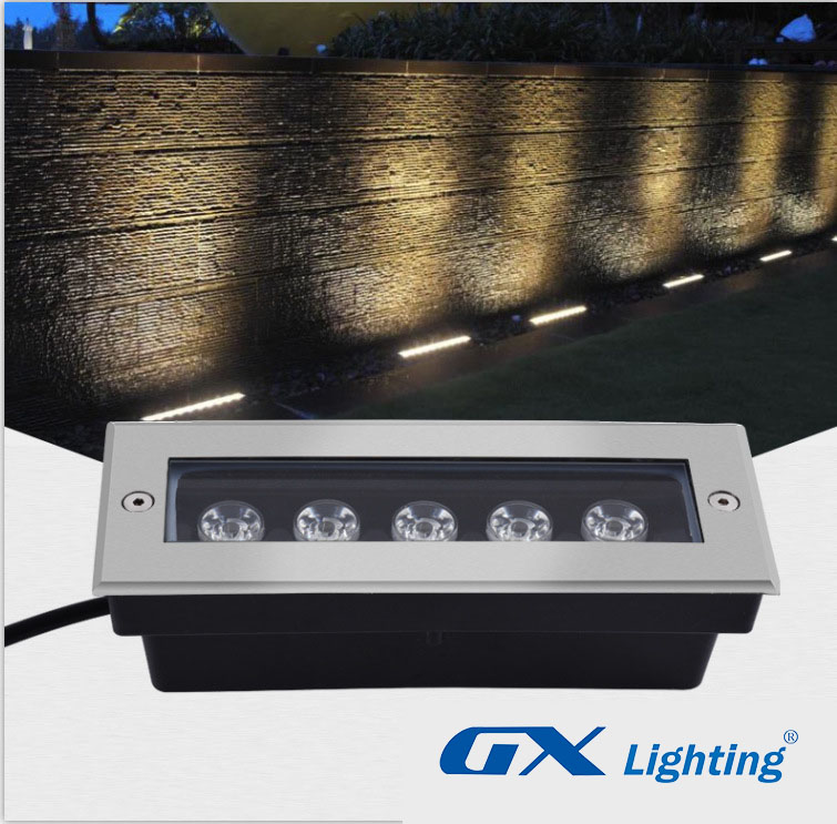Phối cảnh đèn led âm đất chữ nhật đổi màu 5W GX Lighting AD-501-RGB