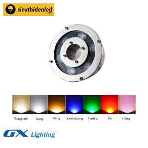 Đèn led âm nước bánh xe đơn màu GX Lighting DANX-6W