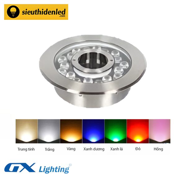 Đèn led âm nước bánh xe đơn màu inox 18W GX Lighting ANBXI200