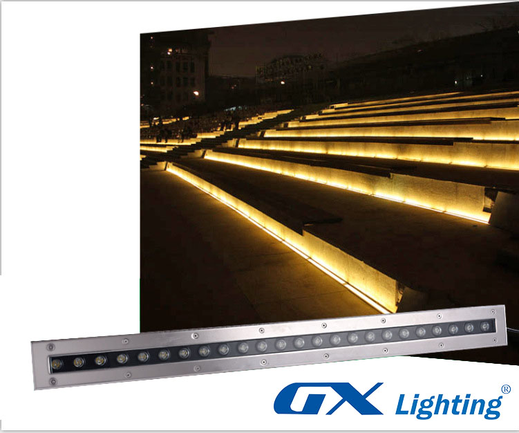 Phối cảnh đèn led âm đất chữ nhật đổi màu 24W GX Lighting AD-2401-RGB