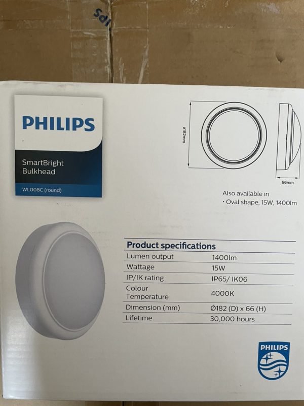 Đèn led ốp nổi chống thấm Philips WL008C LED10NW round