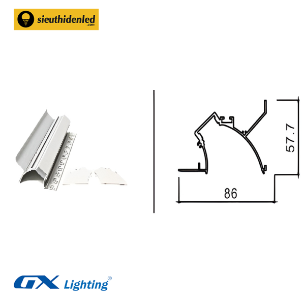 Thanh nhôm hắt chân tường KR-812